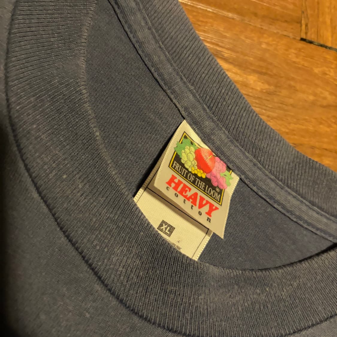 90s fruit of the loom 더스티블루 싱글스티치 티셔츠 상품이미지5