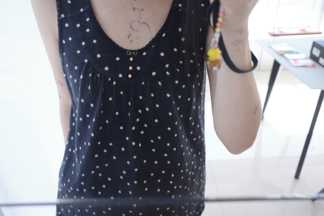 Back ribbon dot sleeveless 상품이미지2