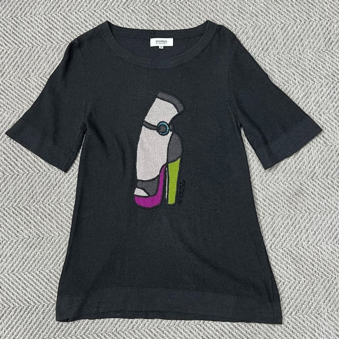 소니아 비즈 슈즈프린팅 반팔 v0670 상품이미지1