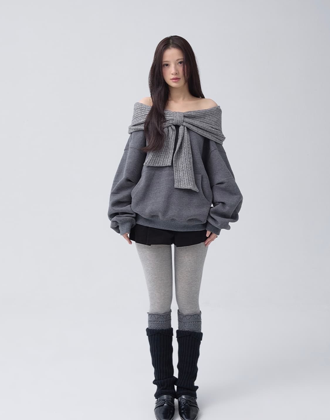 더티스 리본후드 TWO-WAY RIBBON OFF SHOULDER HOO 상품이미지2