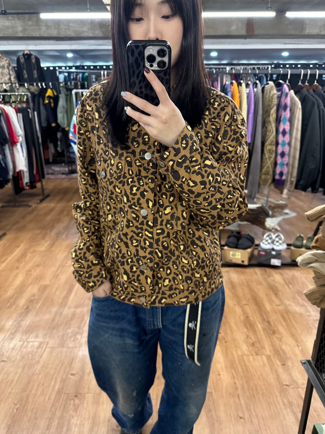 베이프 황계 레오파드 트러커 자켓 상품이미지2