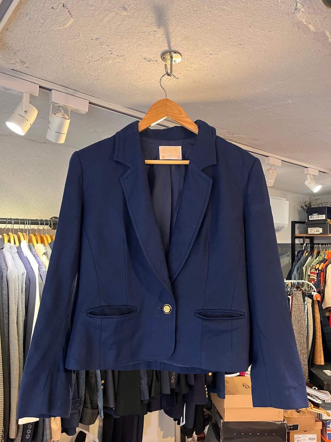 80-90년대 펜들턴 금장 울 크롭 블레이저 (미국제) 상품이미지1