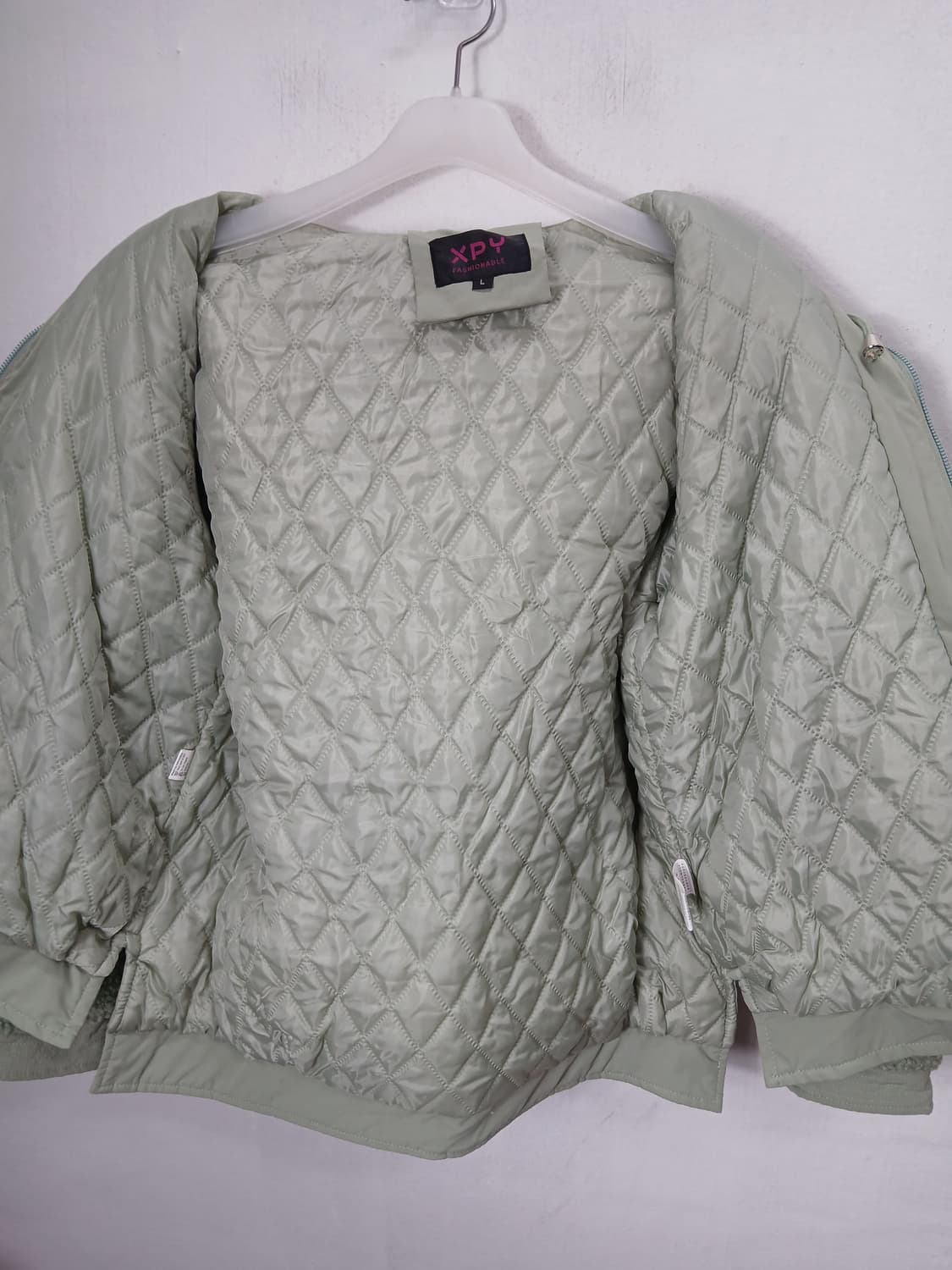 XPY 뽀글이 엔젤후드숏패딩 100-105 L 민트 새제품 상품이미지8