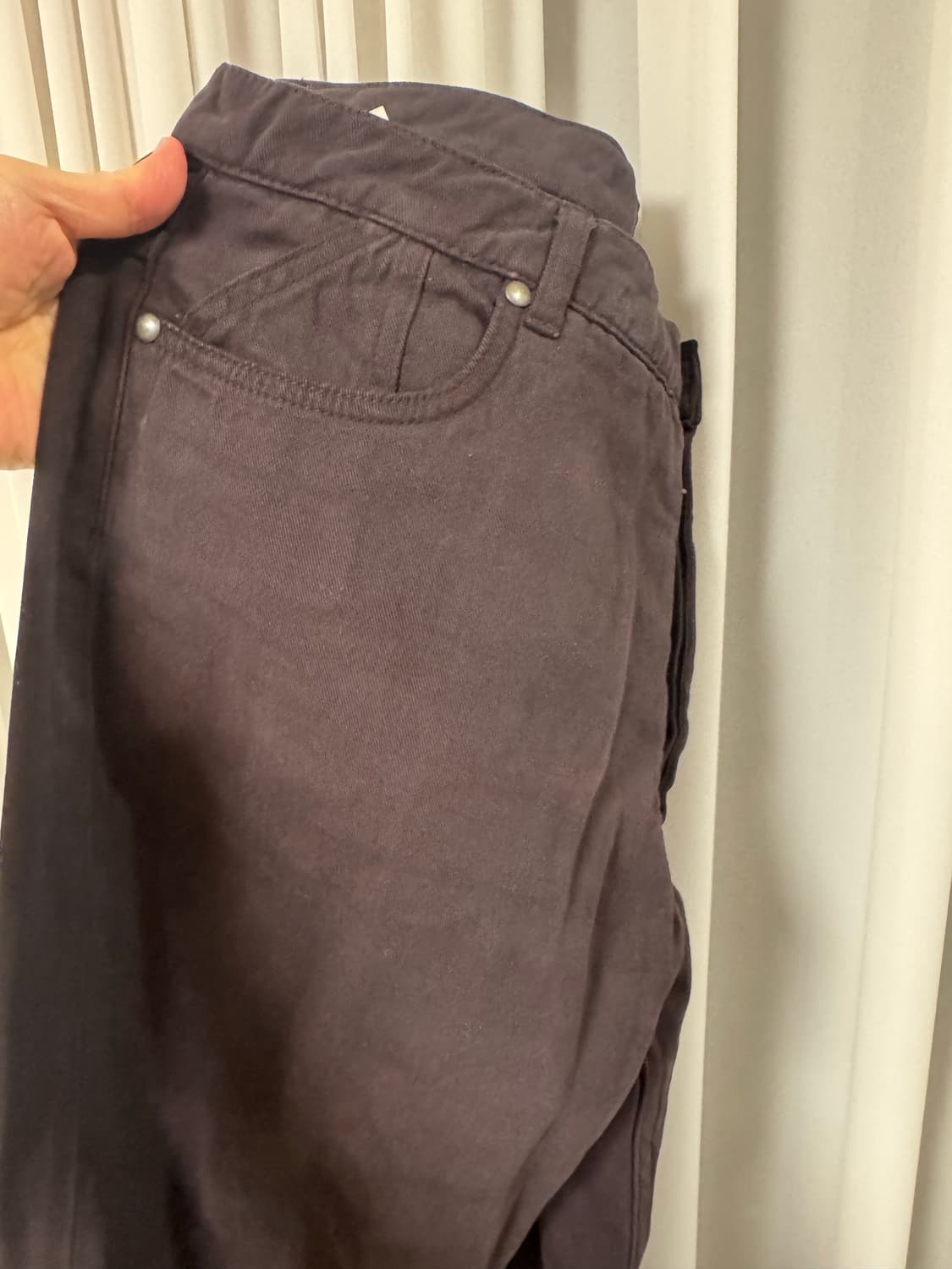 [50] 프랑스구매 마르지엘라 버건디 코튼 캐시미어 슬림팬츠 상품이미지6