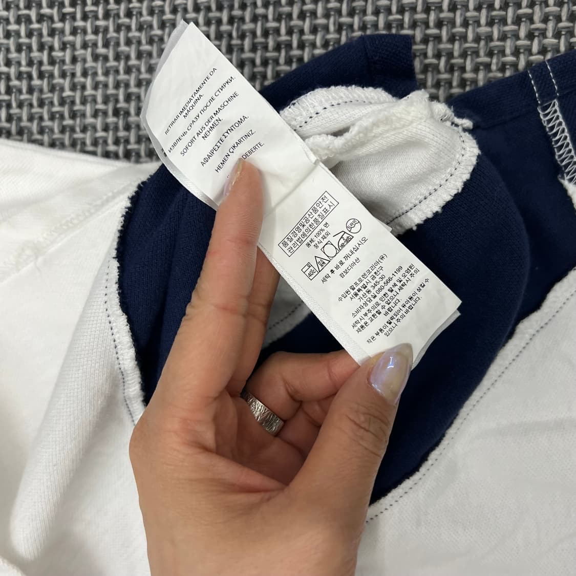폴로 화이트네이비 빅포니 pk반팔 상품이미지7