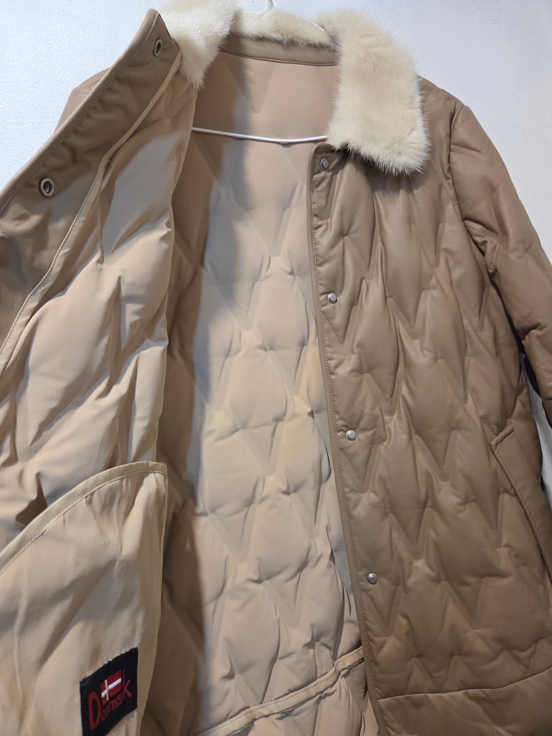 카멜 밍크카라퀄팅자켓 상품이미지3