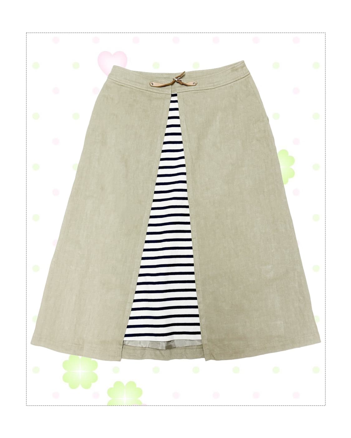 베이지 마린 스트라이프 스커트 상품이미지1