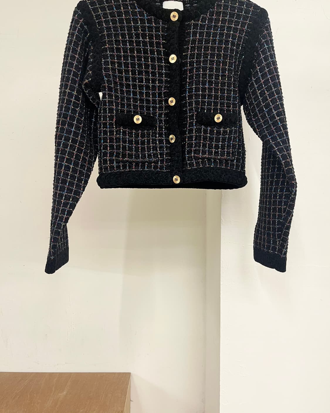 산드로 블랙 크롭드 트위드 자켓 상품이미지5