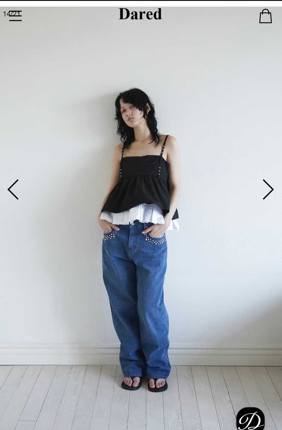 Dared star stud sand jeans 상품이미지3