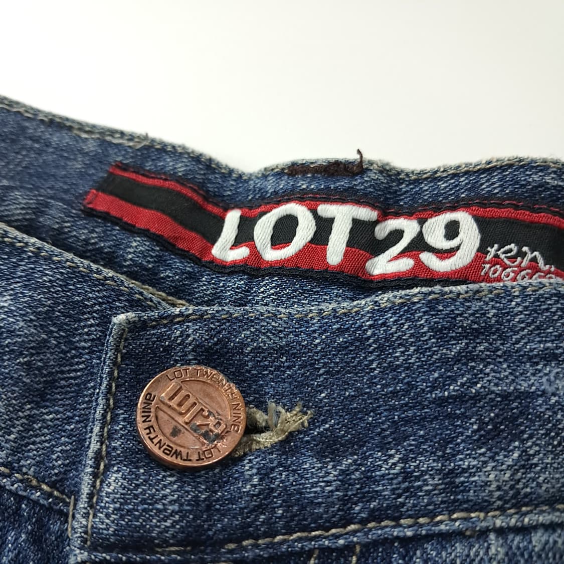 CJ016 32 LOT29 00s 대피덕 워싱 인디고 데님 팬츠 상품이미지7