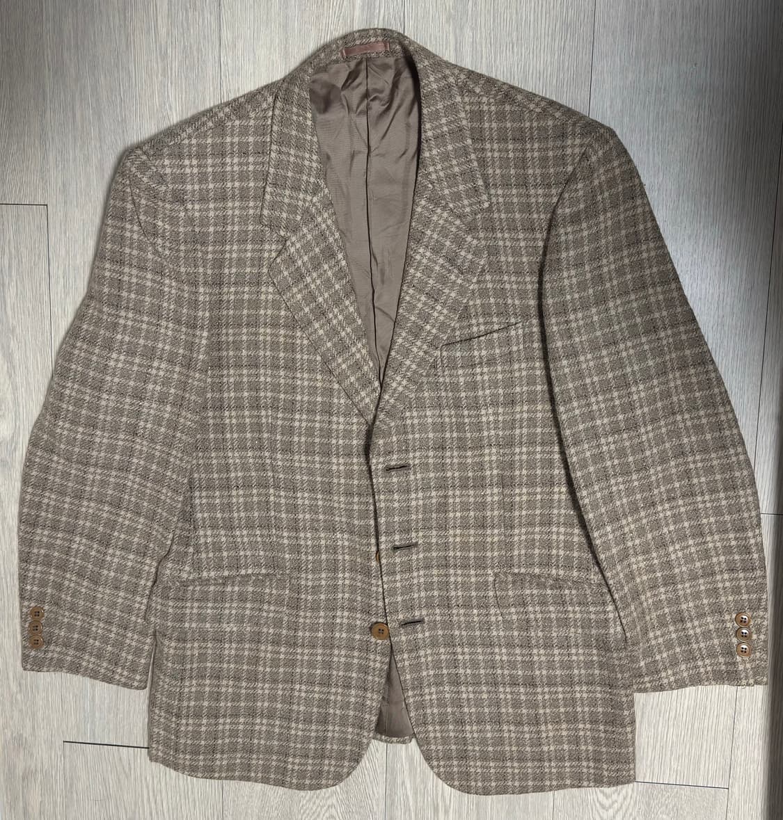 90s 폴스미스 런던 트위드 울 블레이저 베이지 M 일본제 이탈리아 원단 상품이미지1