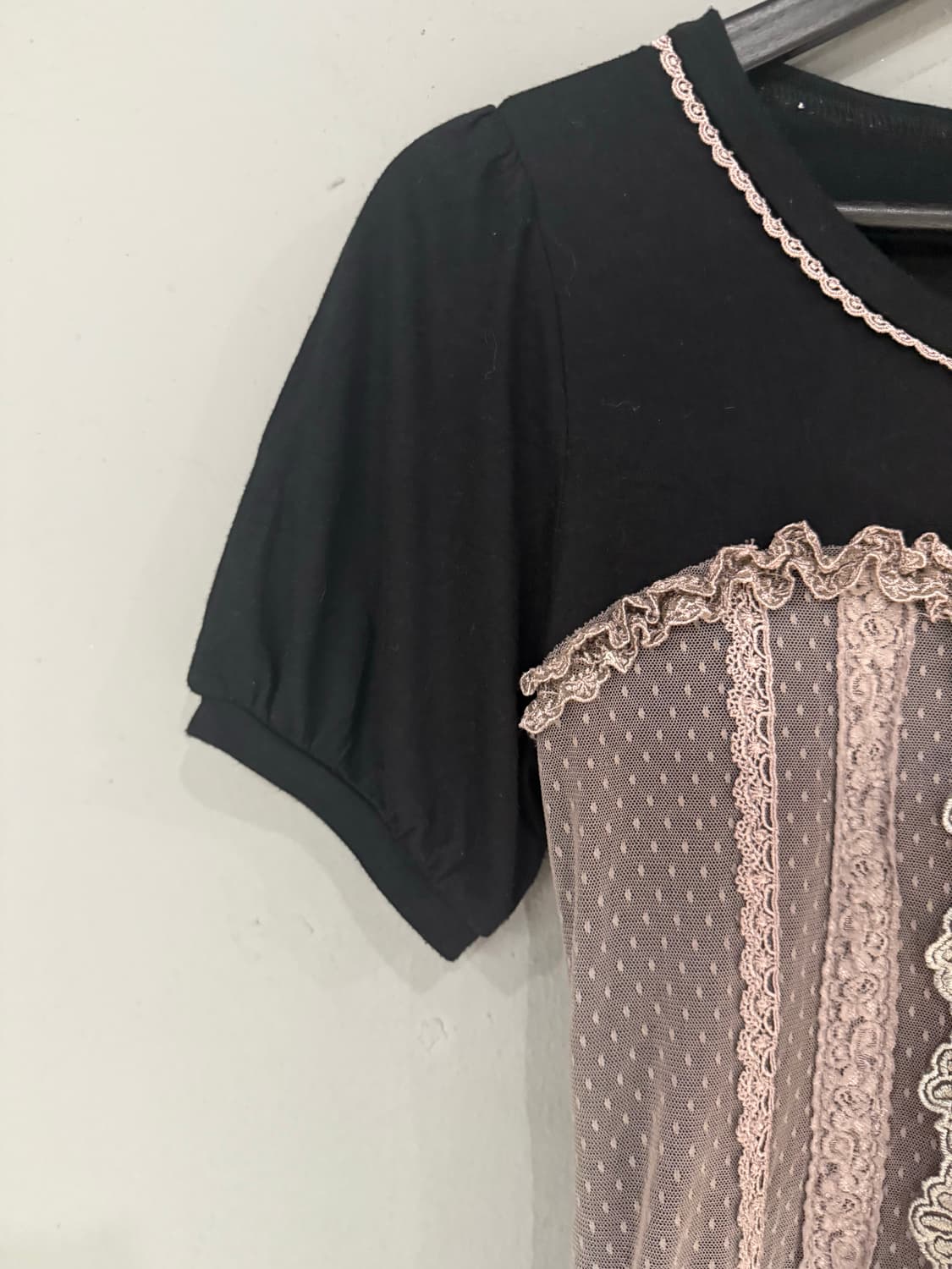 axes femme lace-up detail layered top 상품이미지8