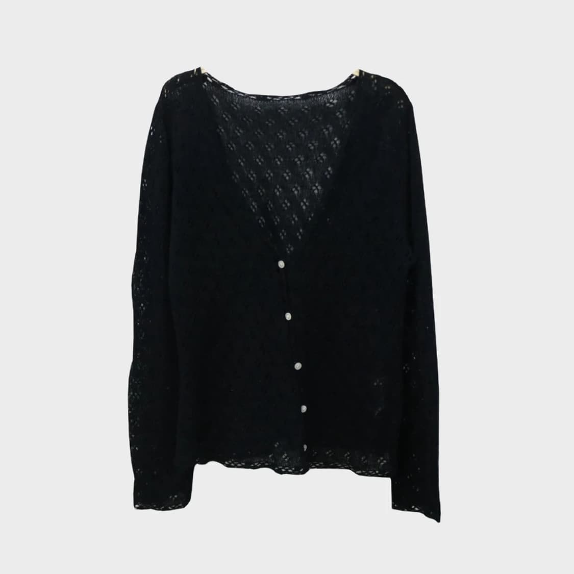 FEEL NATURAL 모헤어 혼방 펀칭 니트 가디건 61501 상품이미지1