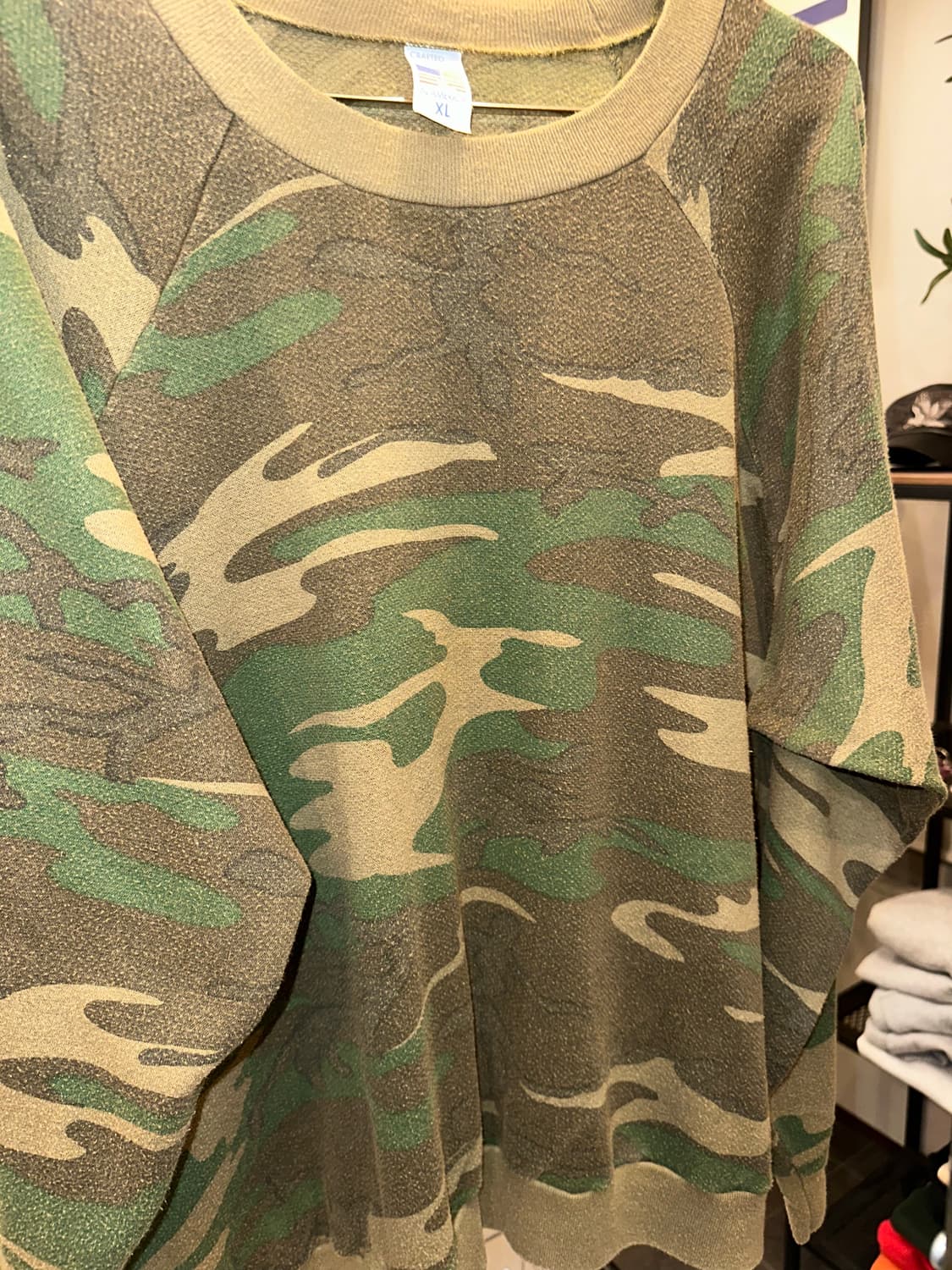 90’s American camo pattern faded sweat 상품이미지6