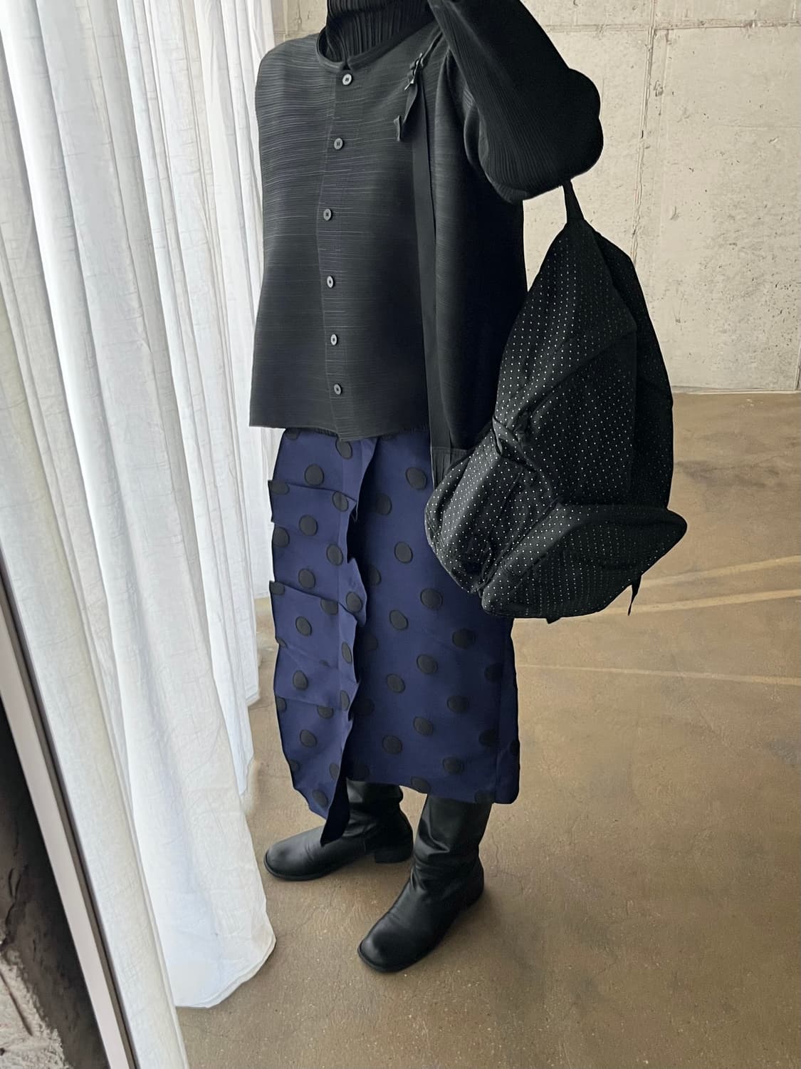 도트 러플 스커트 블루 상품이미지2