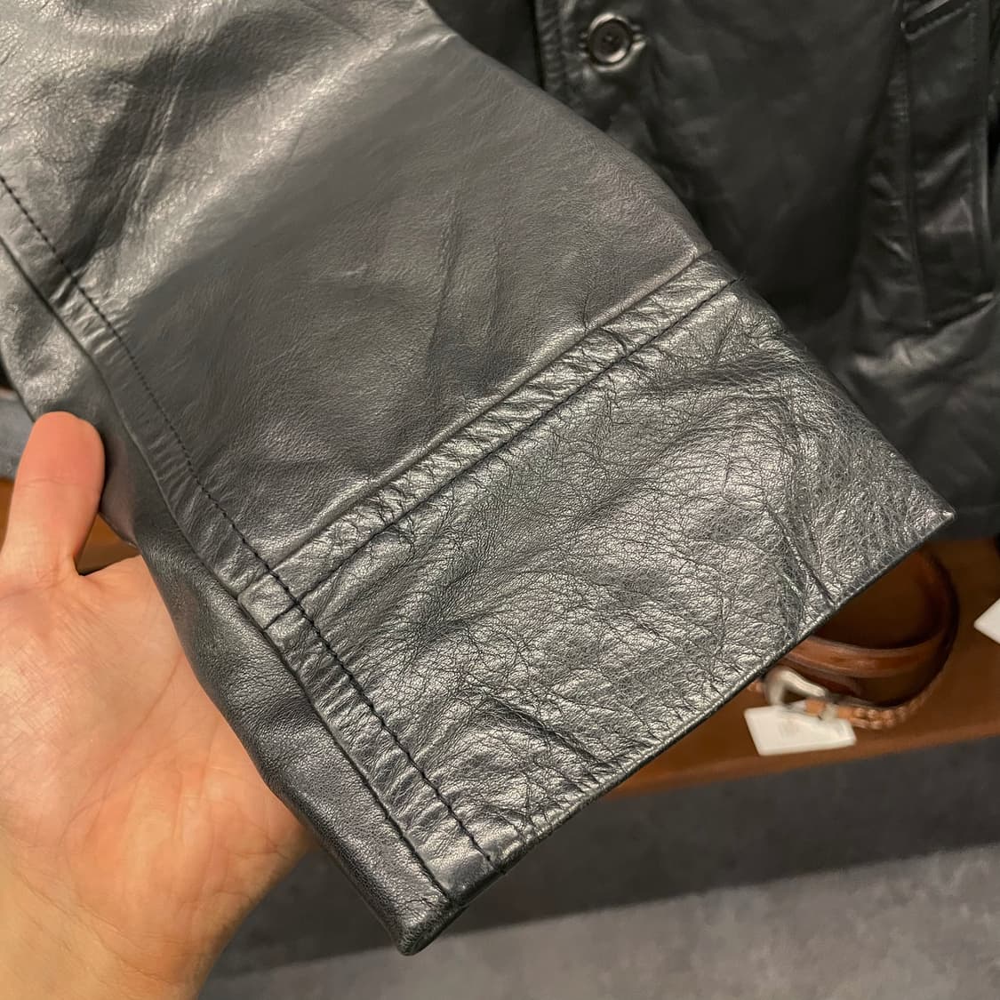 90s 올드 갭 GAP 소가죽 카 코트 상품이미지5