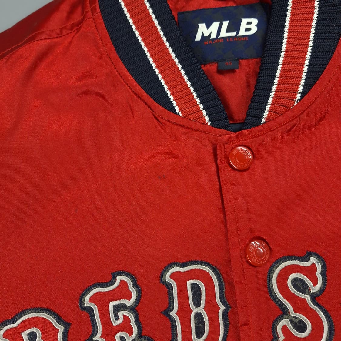 MLB 엠엘비 00s 레드 네이비 배색 보스턴 레드삭스 바시티자켓 상품이미지7