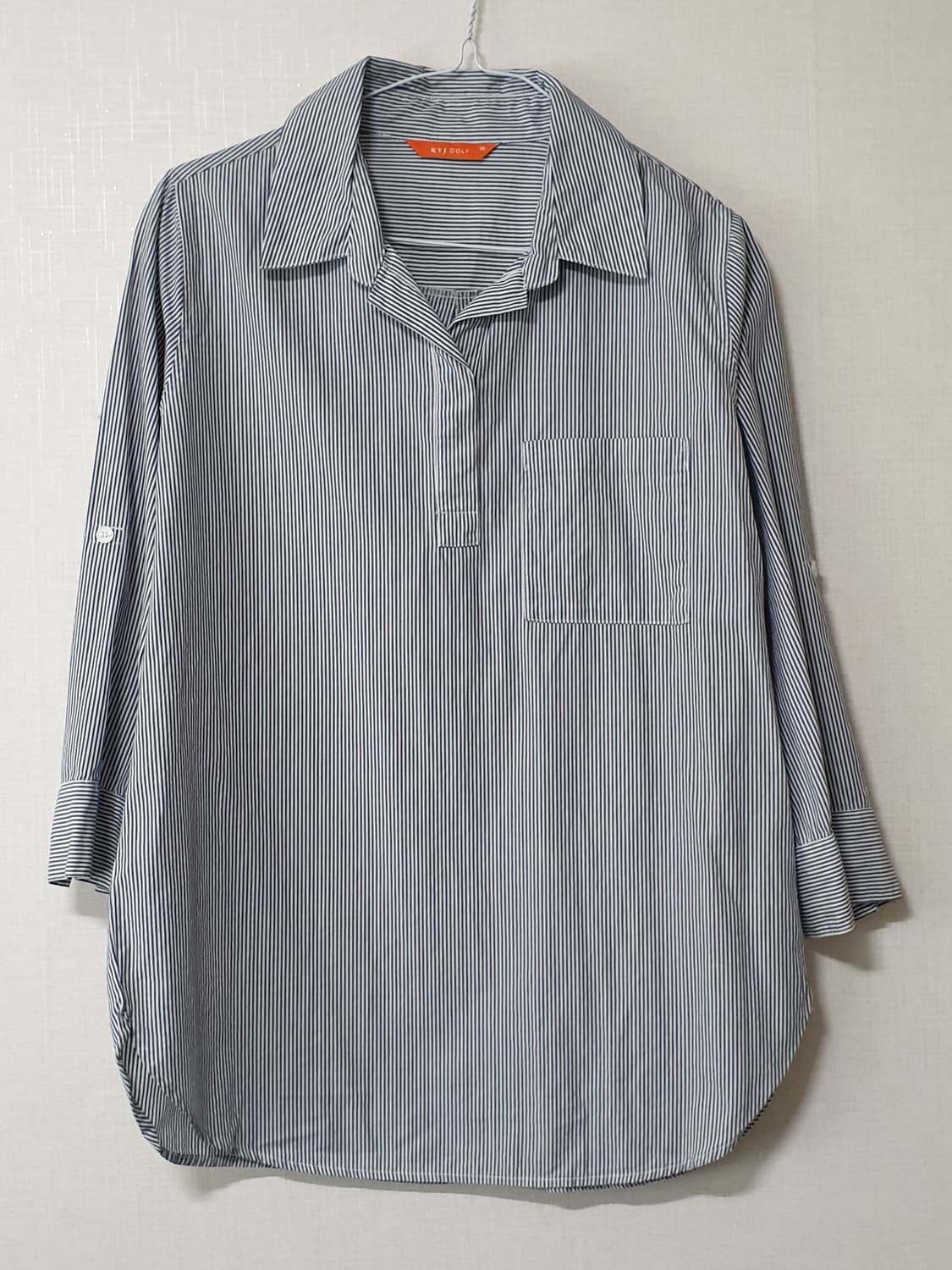김영주골프 스트라이프 롤업 소매 셔츠 95사이즈 상품이미지1