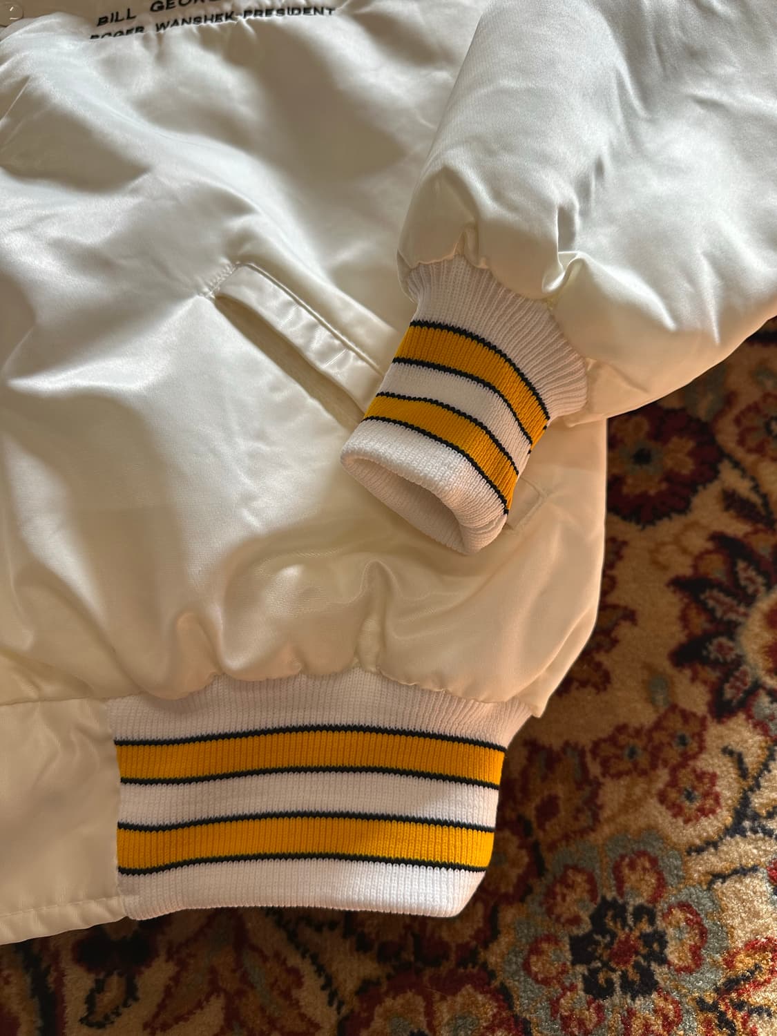 80s Harvard Clothing 화이트 새틴 바시티 상품이미지4