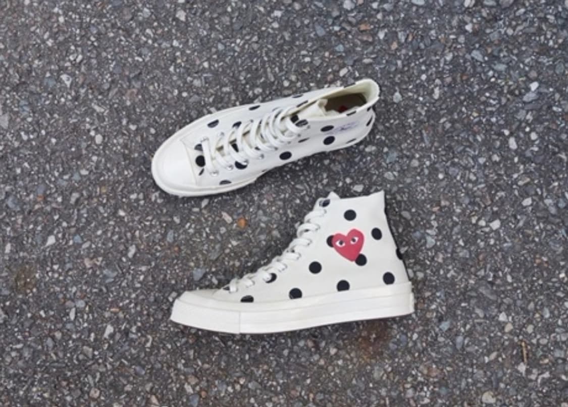 꼼데가르송 컨버스 도트 하이탑 화이트 8 265 상품이미지5