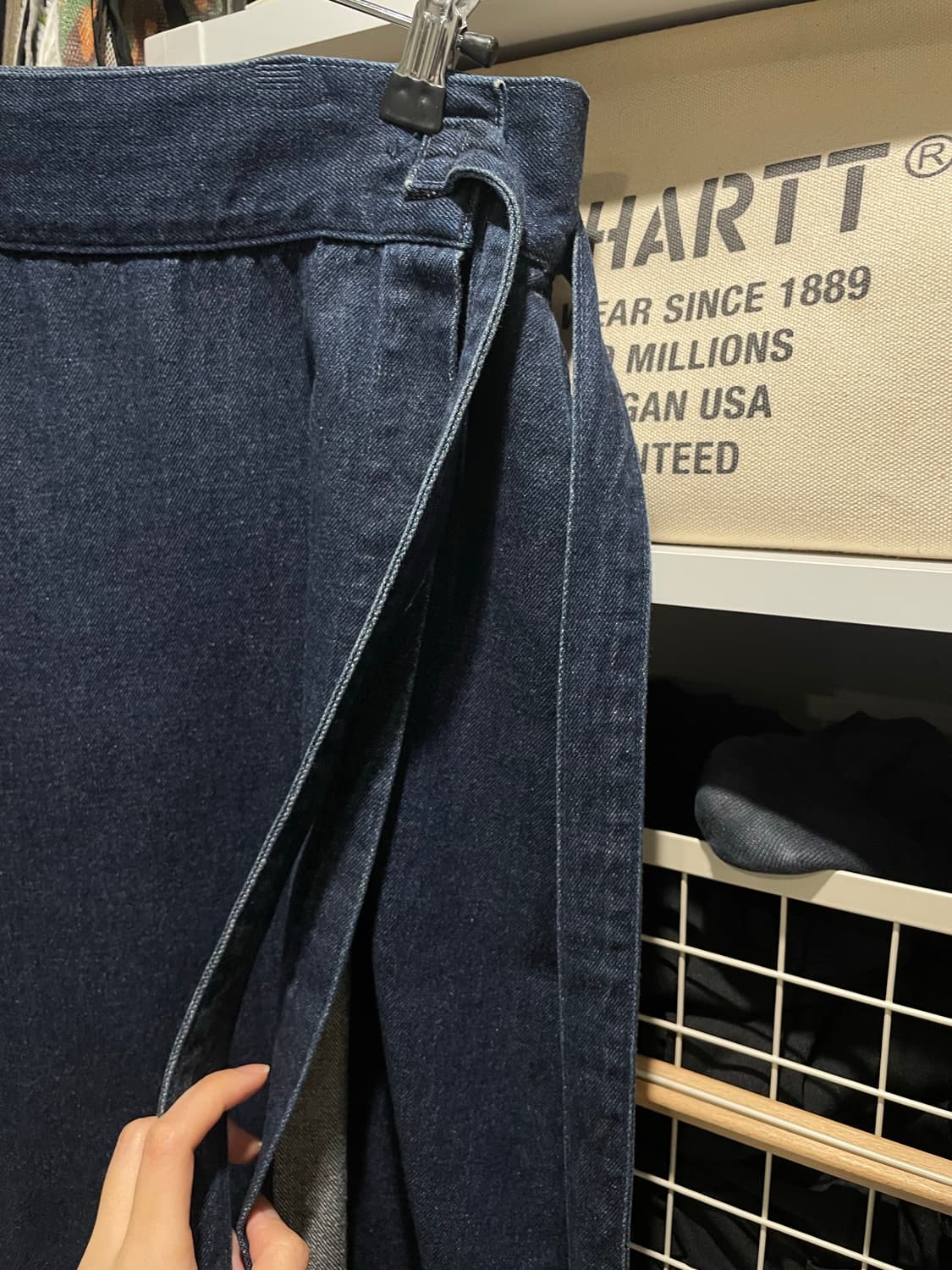 데님 롱 랩스커트 상품이미지2