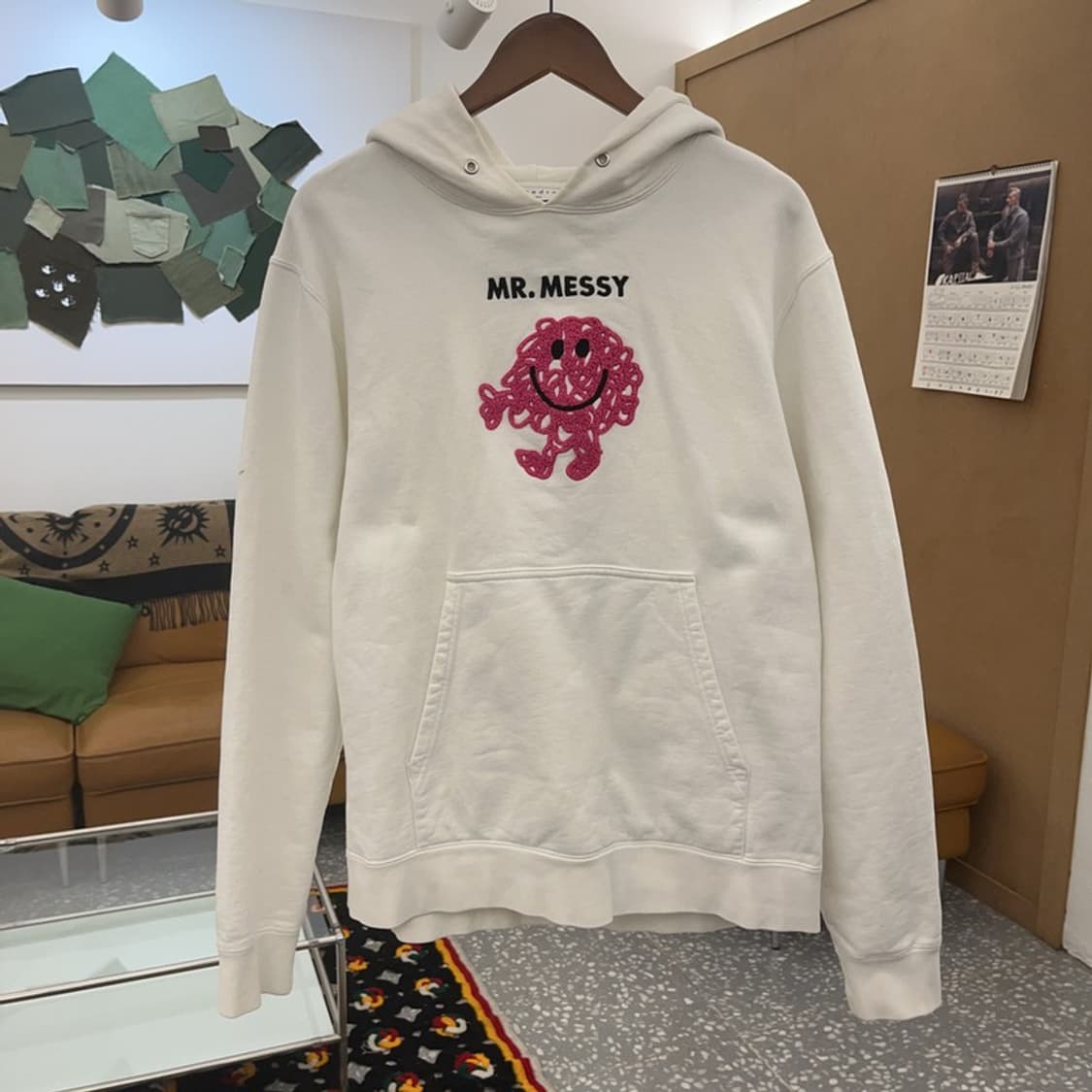 산드로 빈티지 키치 털실캐릭터 기모 후드티 105 C08527 상품이미지3