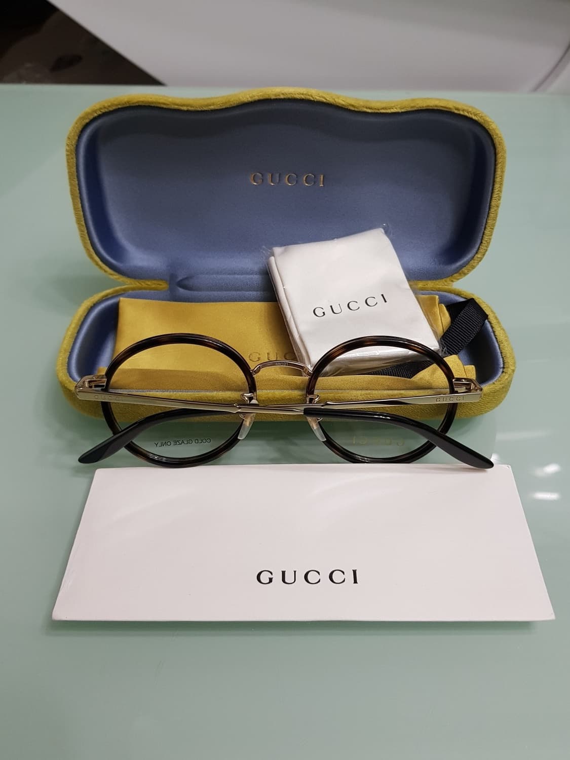 새상품 풀구성)구찌 솔텍스 라운드안경테 레오파드 상품이미지4