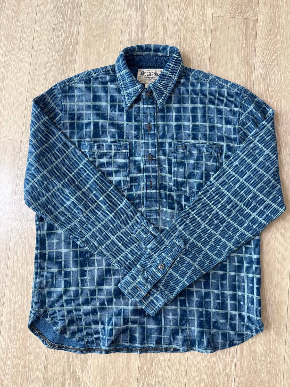 M 더블알엘 인디고 체크 풀오버 워크 셔츠 상품이미지1