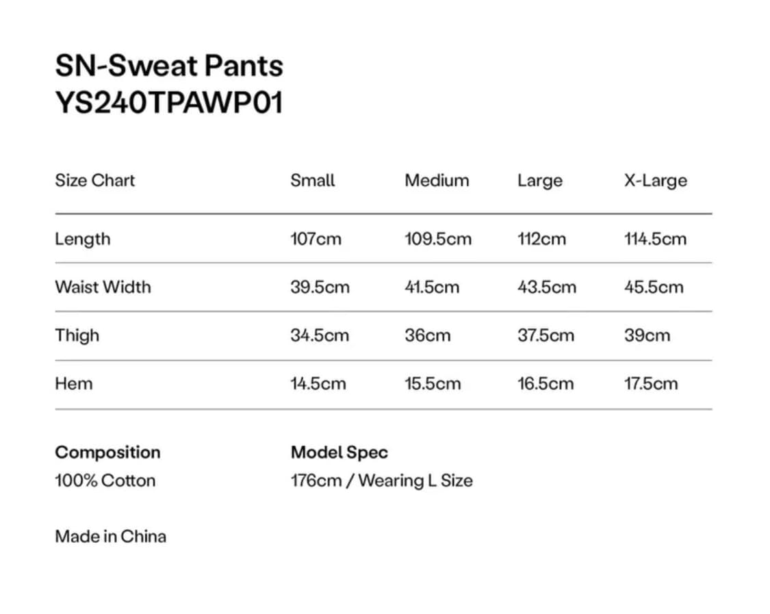 예스아이씨 SN-Sweat Pants Black 상품이미지4