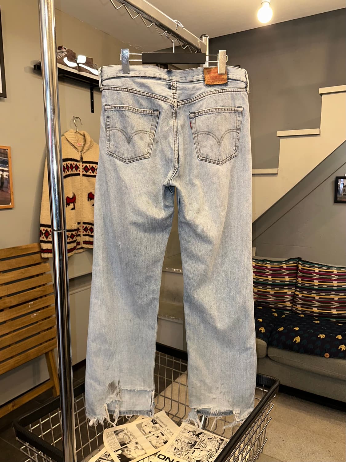 00‘s Levi’s 503 japan stencil work denim 상품이미지8