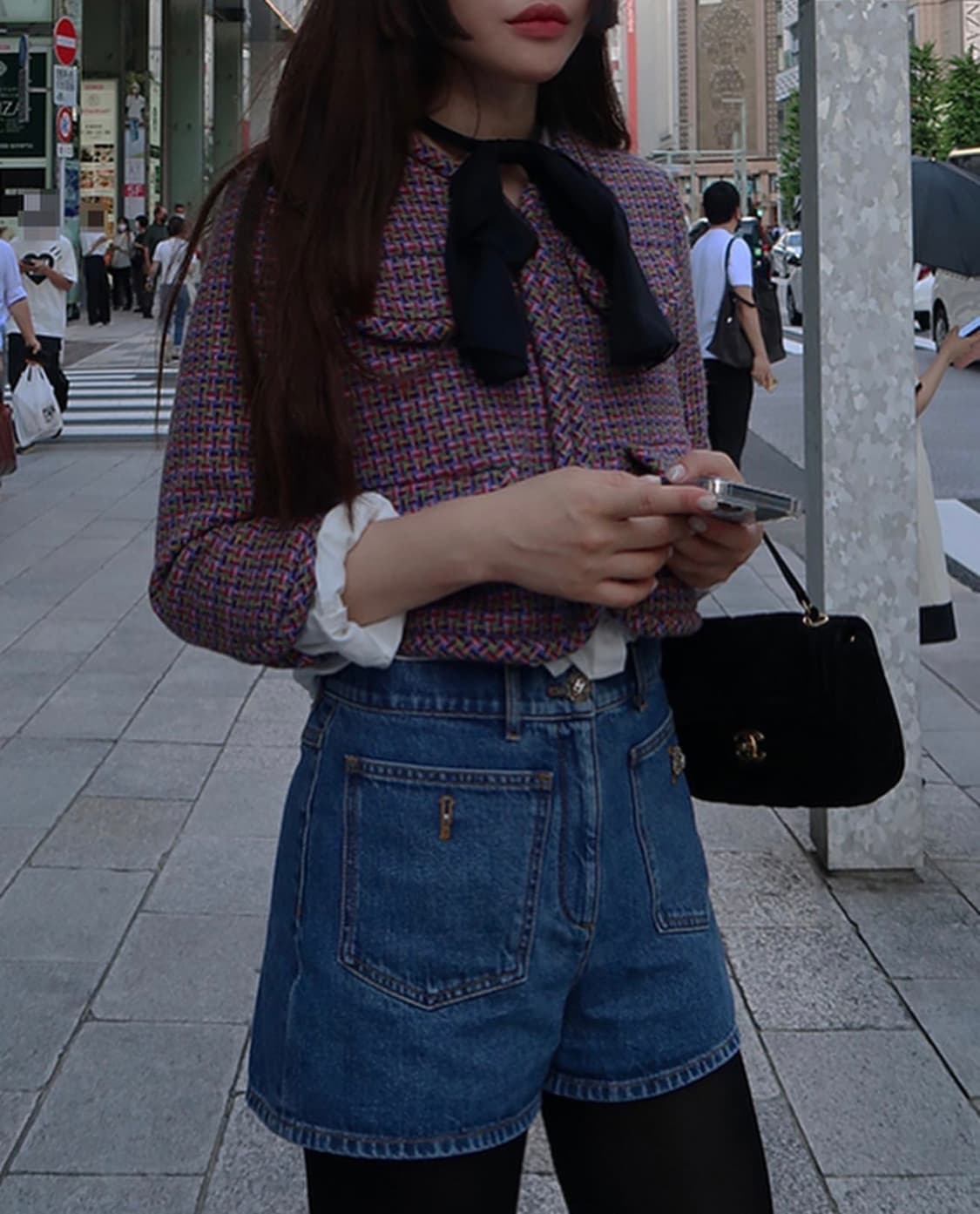 FRECKLE 프레클 메이드 헤리스 트위드 크롭 재킷 상품이미지1