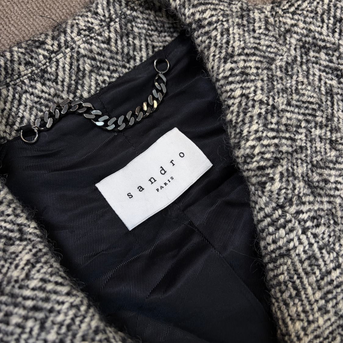 sandro 산드로 헤링본 모헤어 울 더블코트  상품이미지3