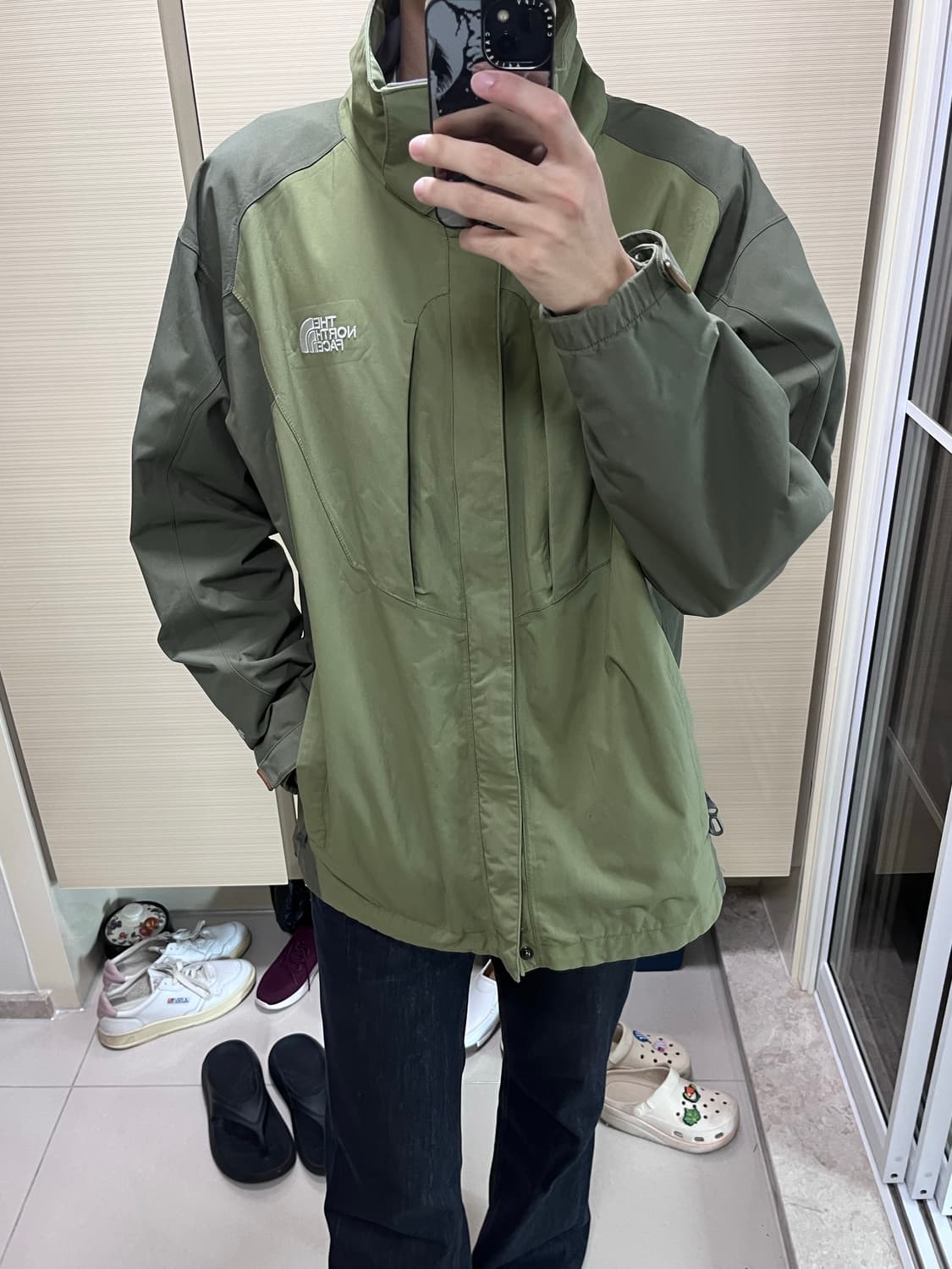 [100] 노스페이스 카키 바람막이 상품이미지1