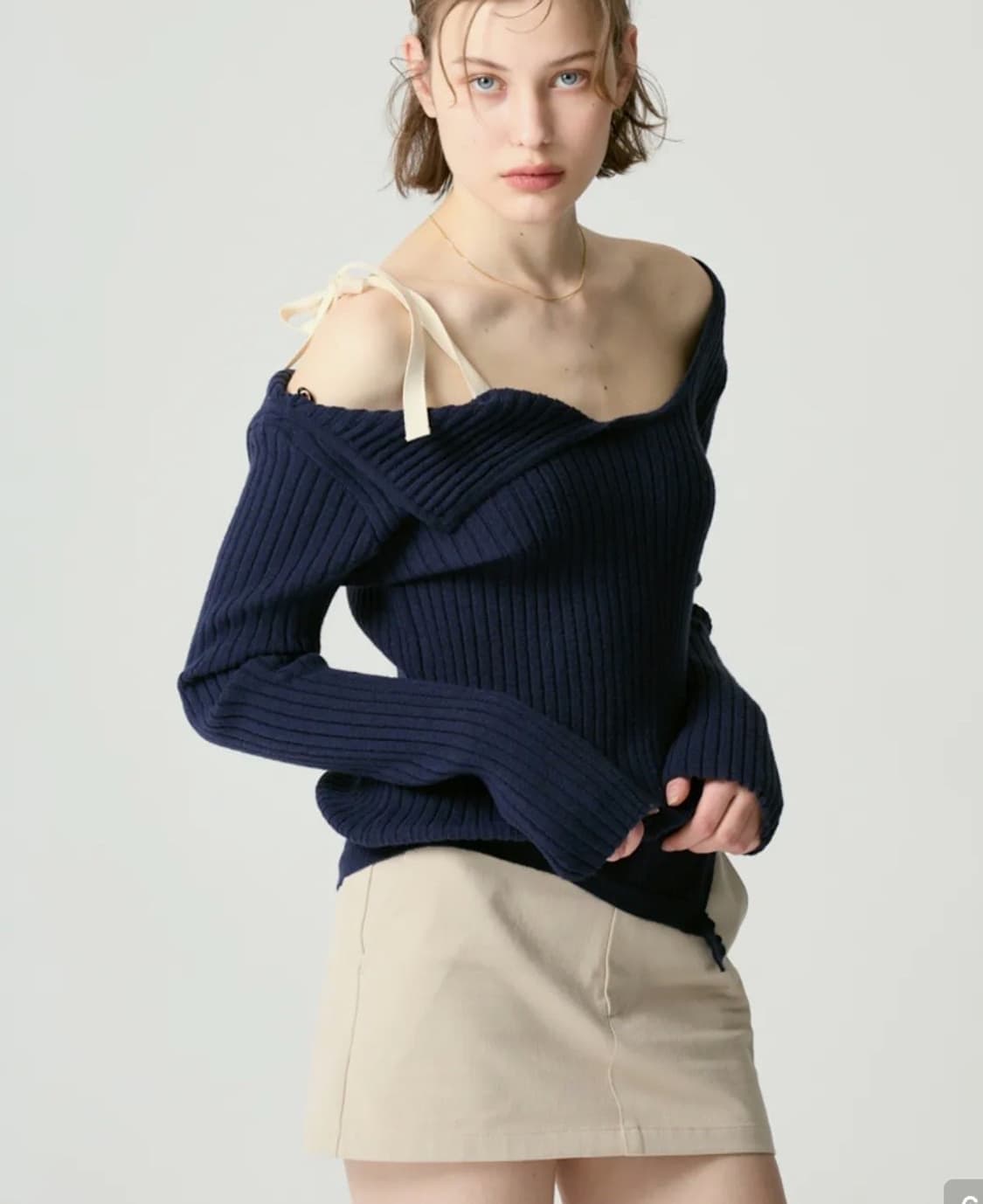 글로니 아이사 니트 네이비 상품이미지1