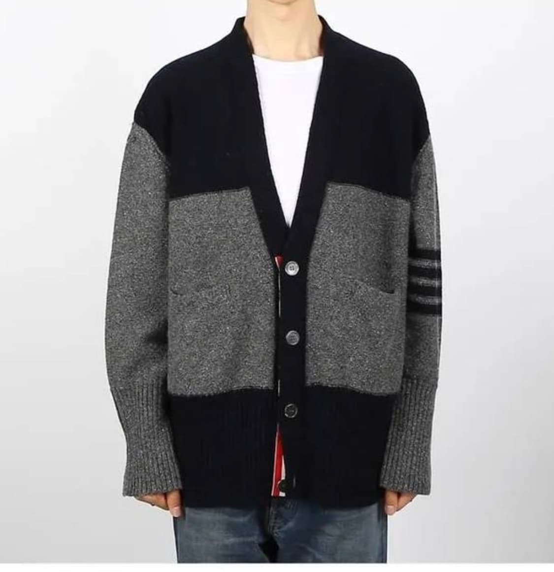 (A+/5) / 톰브라운 도니골저지 사선완장 그레이 가디건 상품이미지9