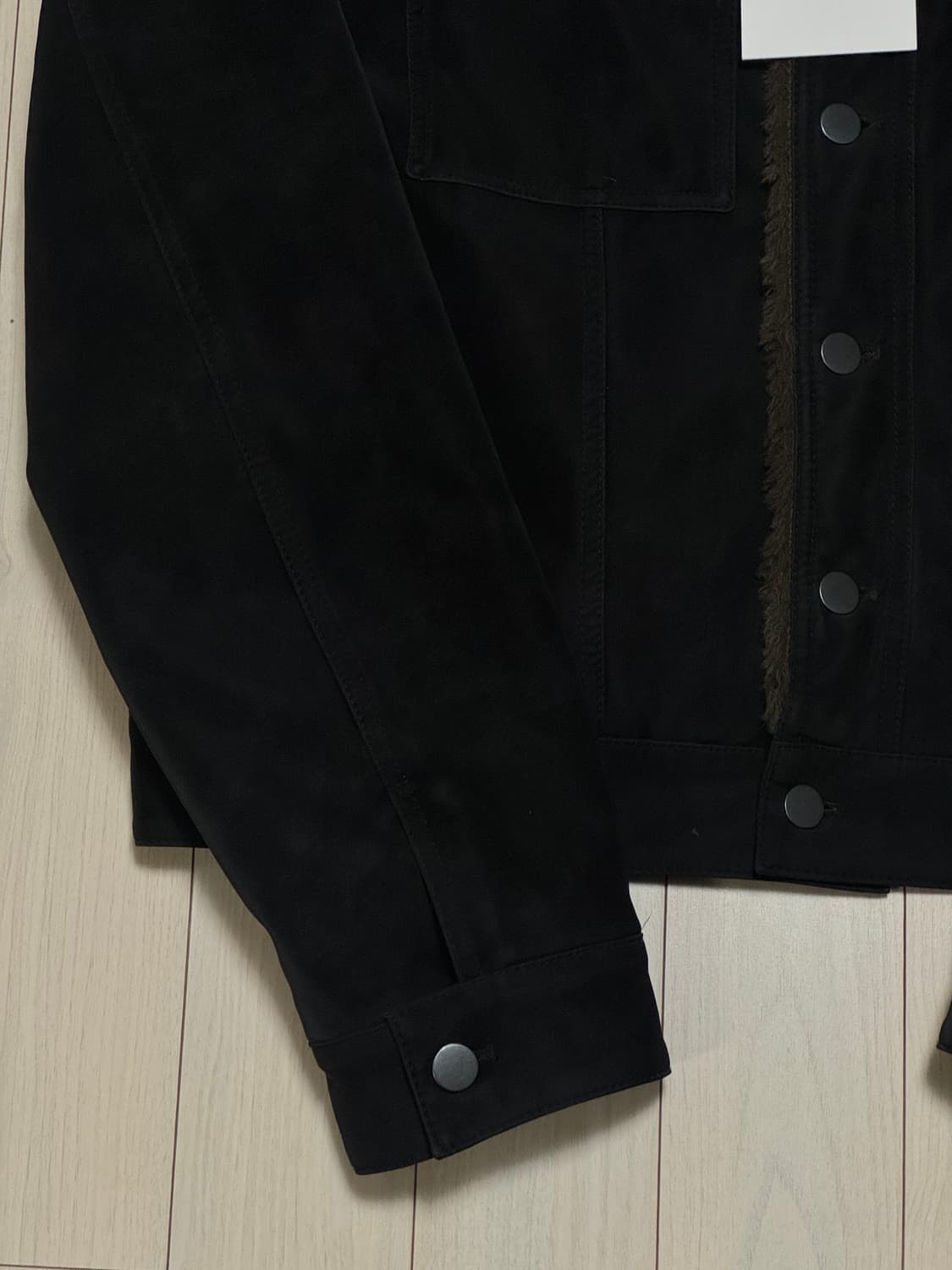 알렌느 벨루아 포우 퍼 트러커 자켓 블랙 브라운 상품이미지7