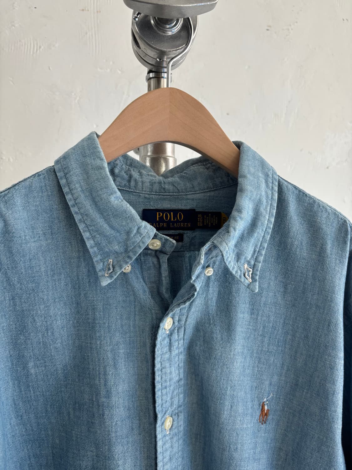 Polo 폴로 랄프로렌 QR신형 연청 클래식 핏 셔츠 상품이미지3