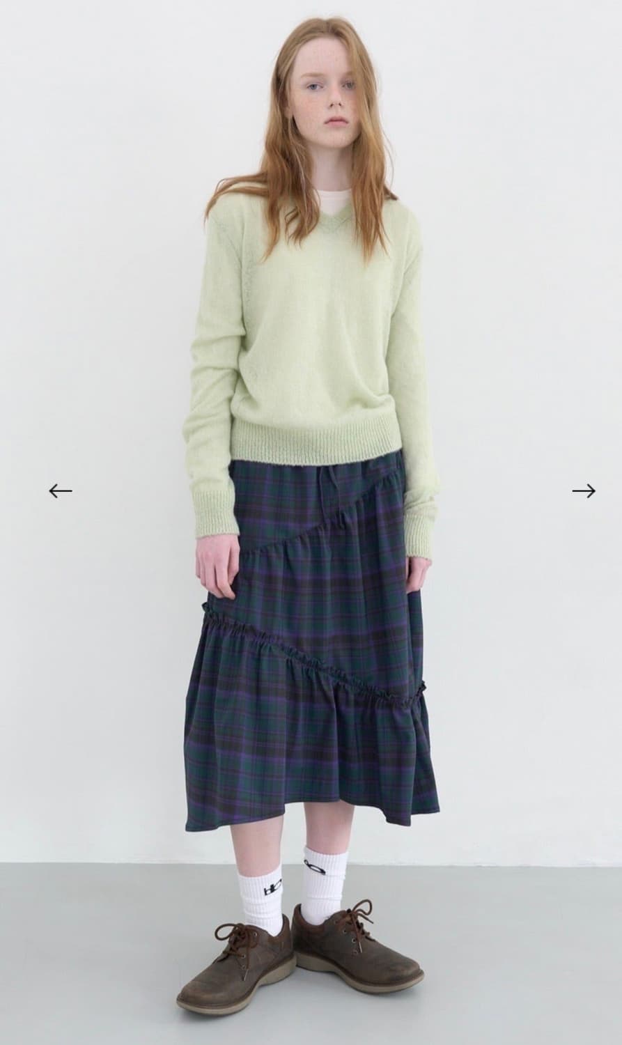 엔조블루스 클래식 체크 셔링 스커트 상품이미지2