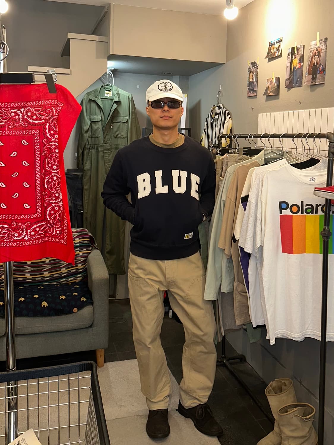 Russell X Blue Blue logo reverse sweat 상품이미지1