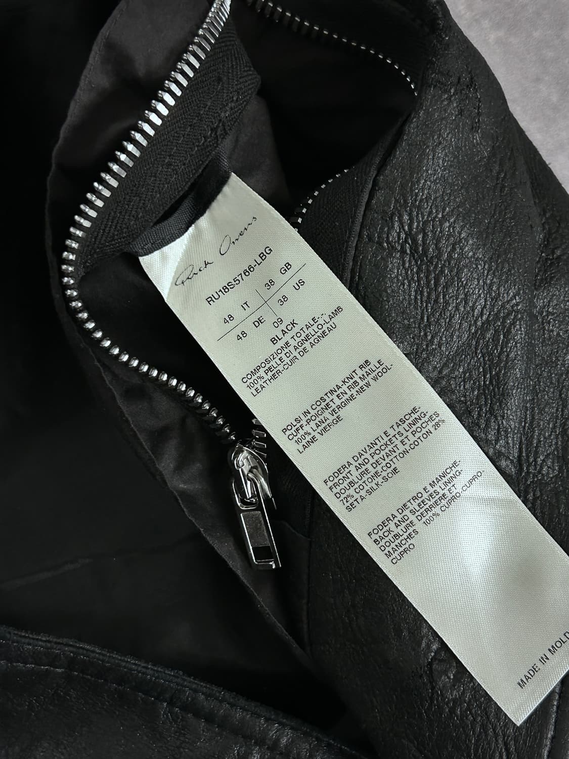 릭오웬스 다이애그널 불렛 레더 자켓 상품이미지9