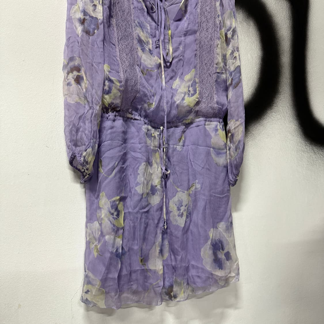 VTG 빈티지 러블리 모리 퍼플 시스루 레이스 레이어드 슬립 원피스 상품이미지4
