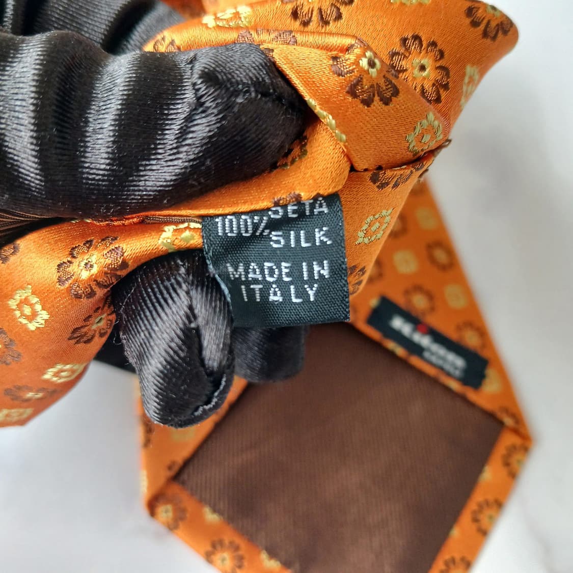 키톤 실크 오렌지 플라워 자수 넥타이 9.5cm S~A+등급 e905 상품이미지10