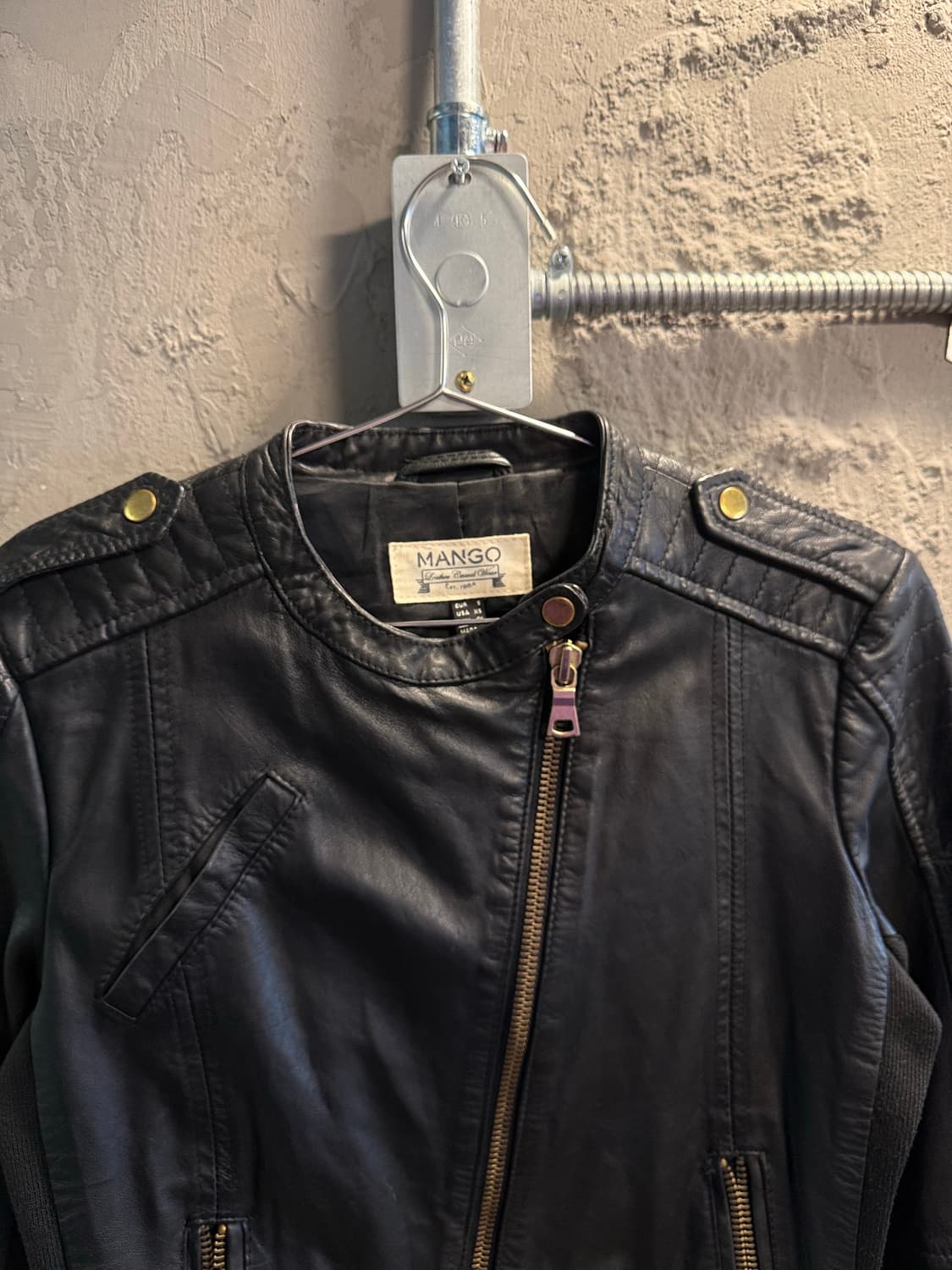 망고 MANGO 양가죽 라이더 자켓 블랙 XS 상품이미지4