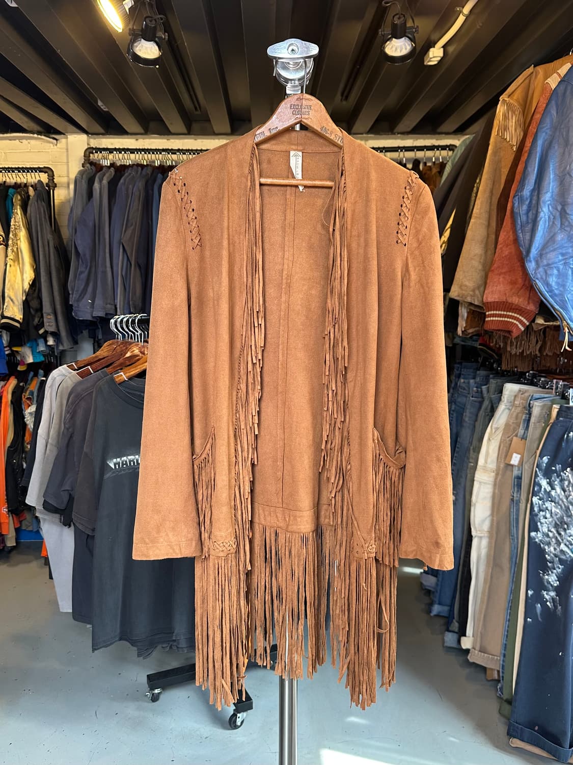 리얼 레더 스웨이드 프린지 웨스턴 자켓 우먼스 상품이미지1