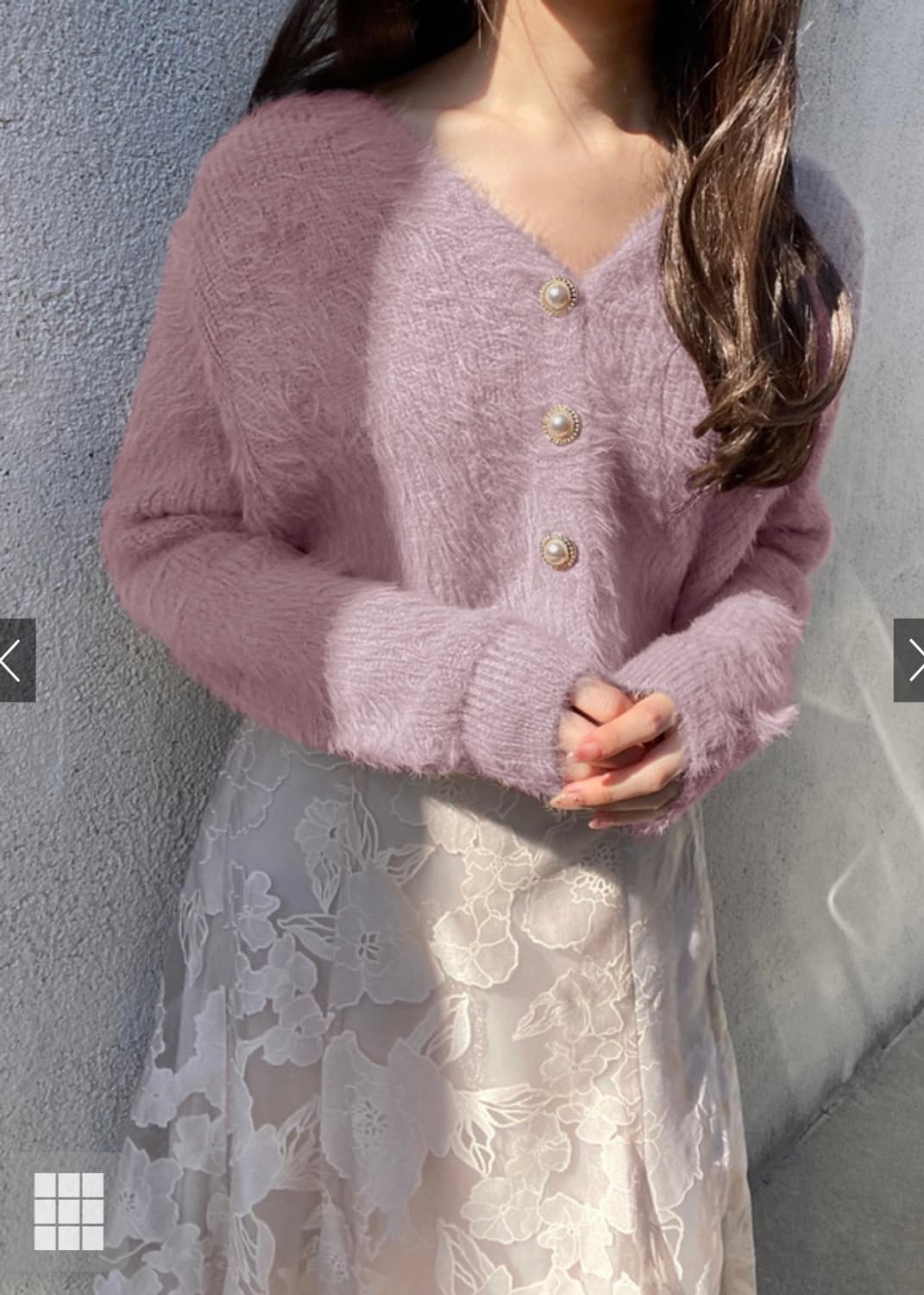 grl 그레일 크롭 비쥬 샤기 니트 가디건 /스나계 양산형 양지뢰 상품이미지1