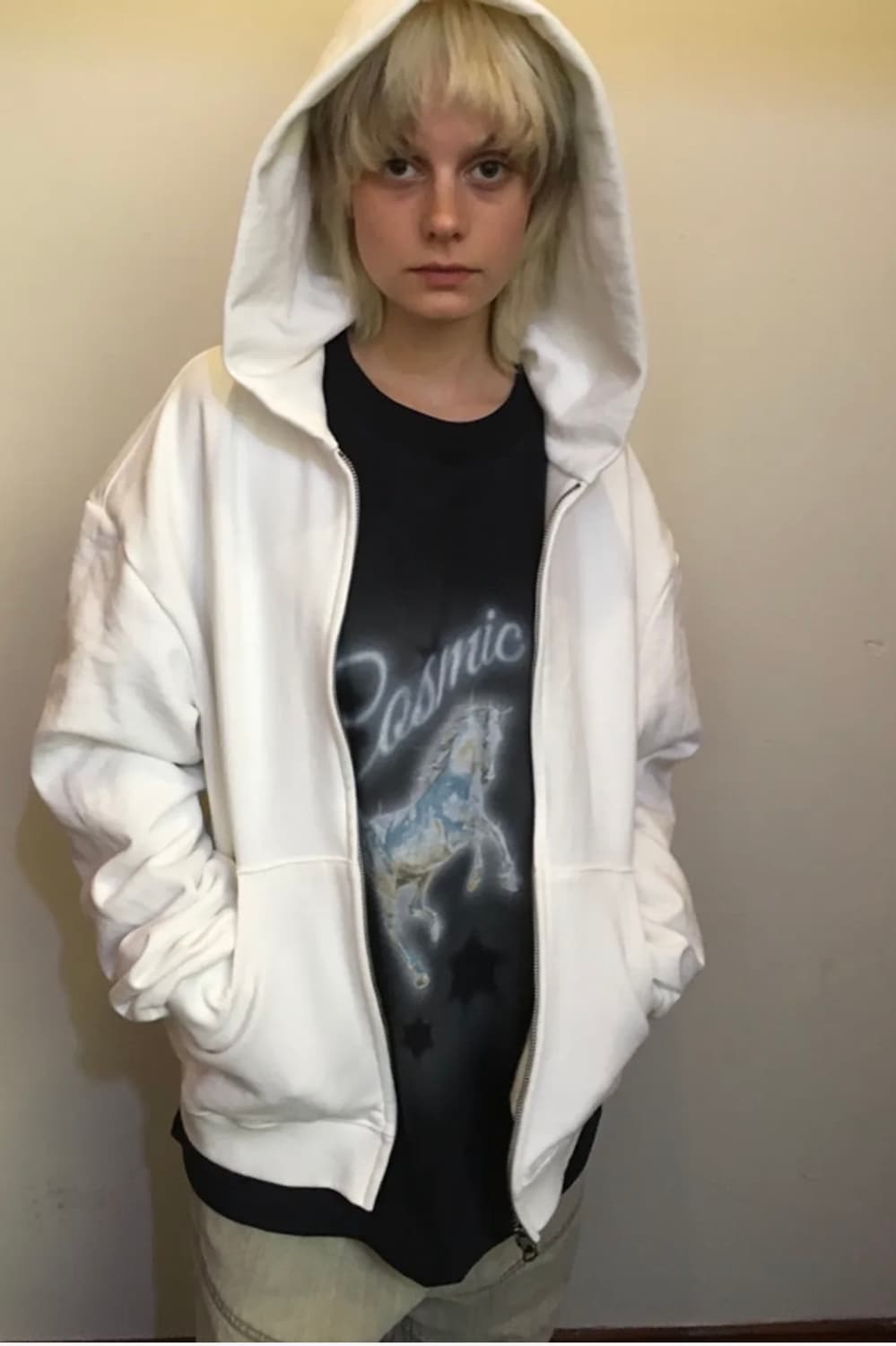 [ERTR X 니들]Leather Applique Hoodie Zip U 상품이미지1