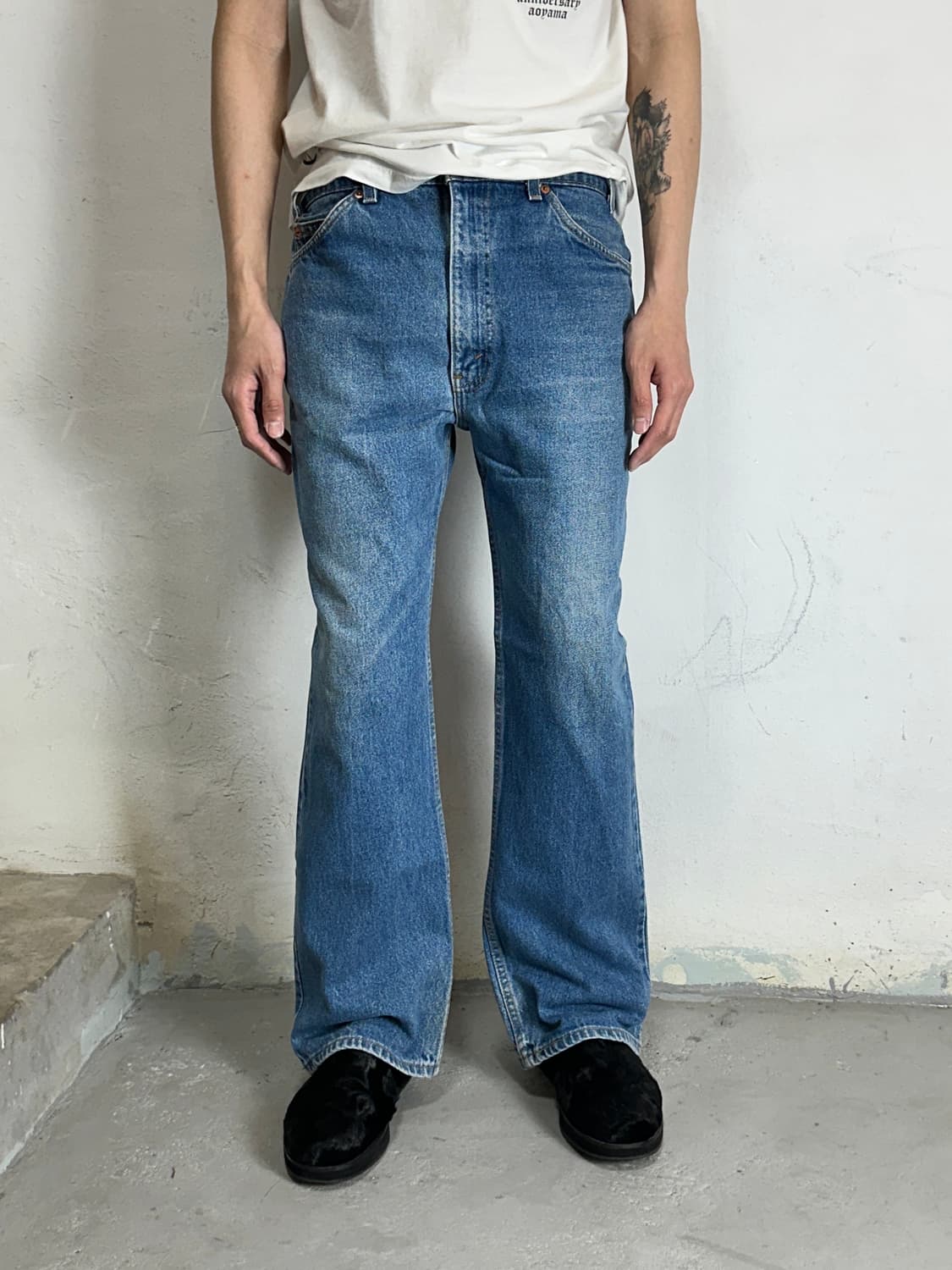 90's USA Made 빈티지 리바이스 517 오렌지탭 부츠컷 데님 상품이미지3