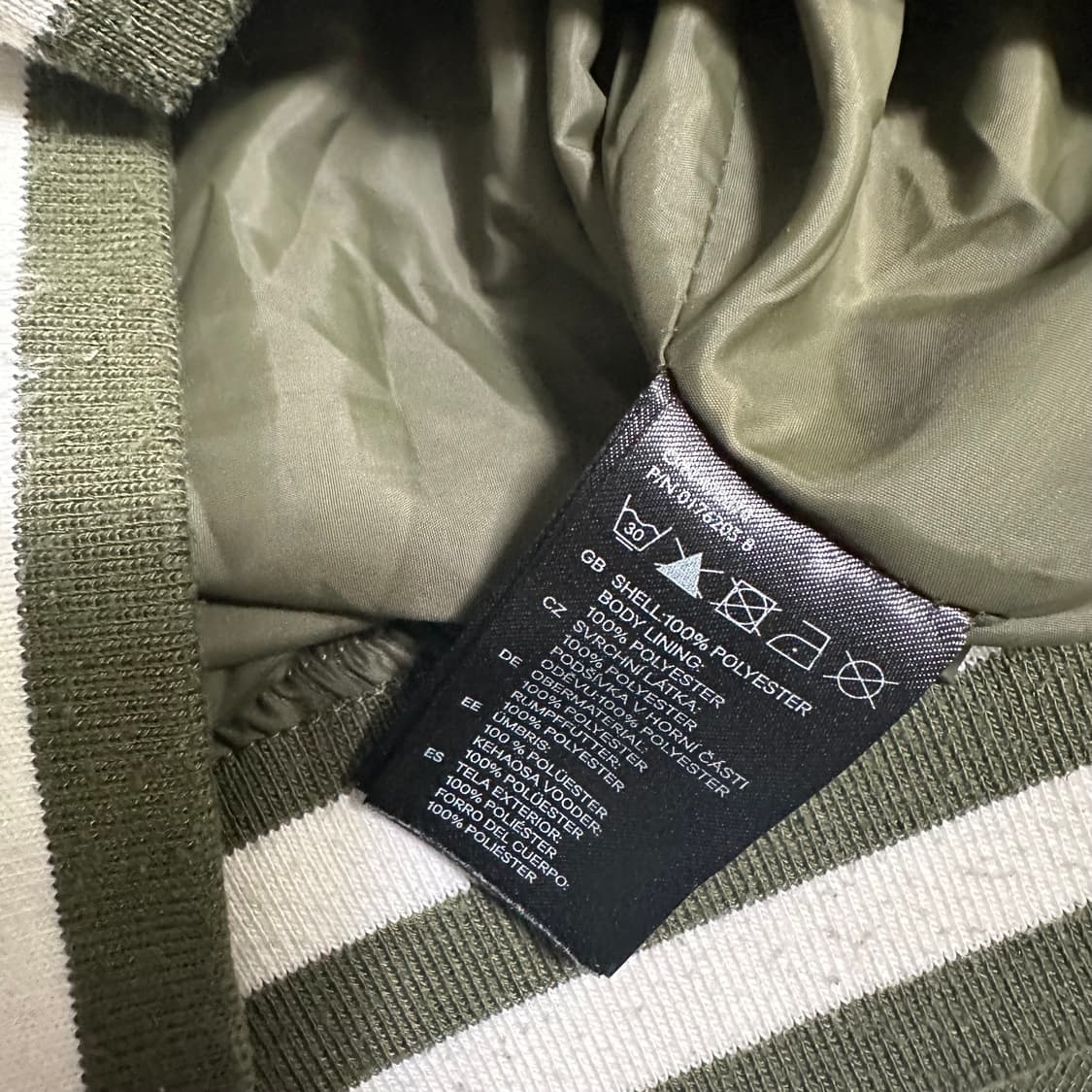 (M) H&M 올리브색 바시티 자켓 상품이미지3