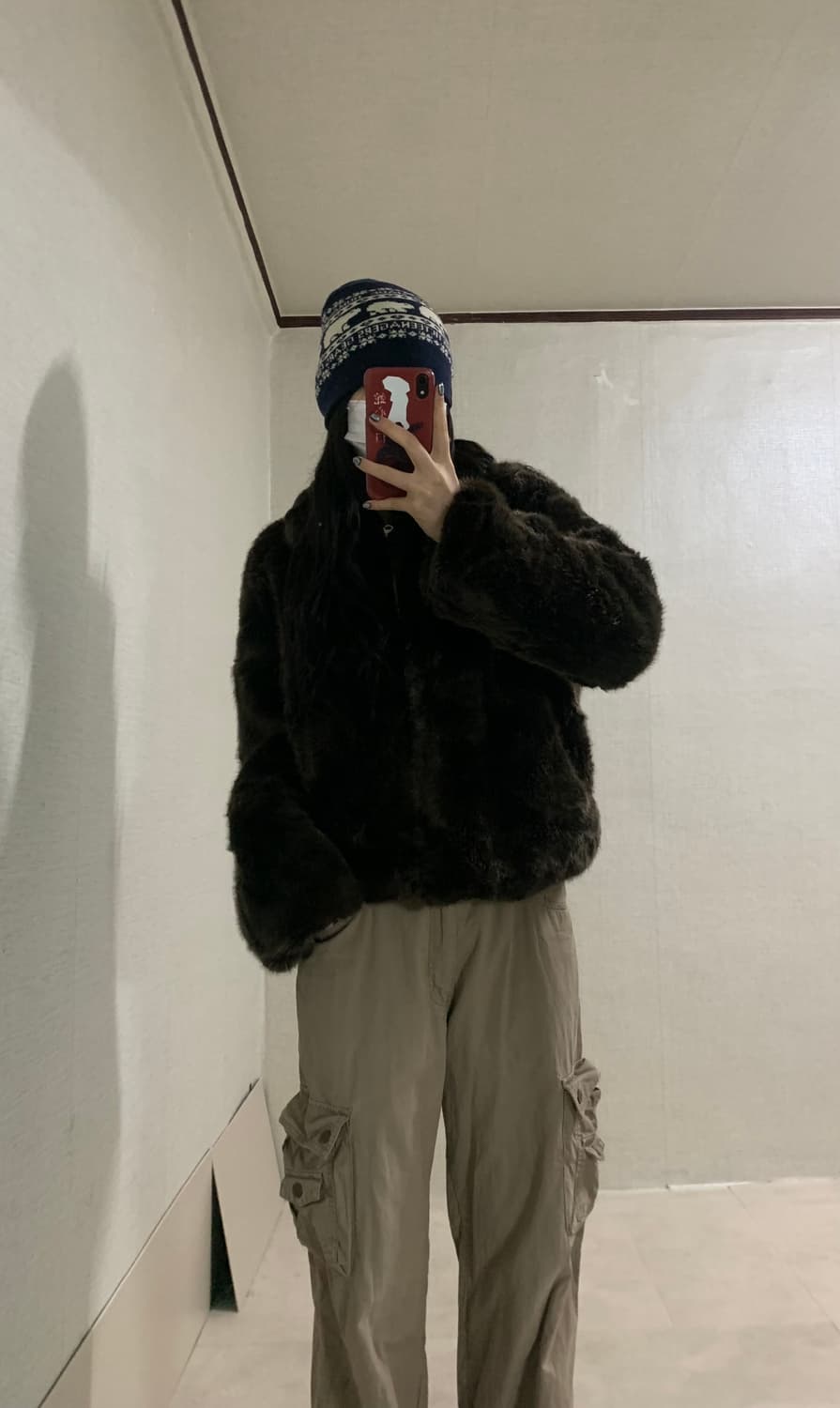 brown fur zip-up jacket 상품이미지2