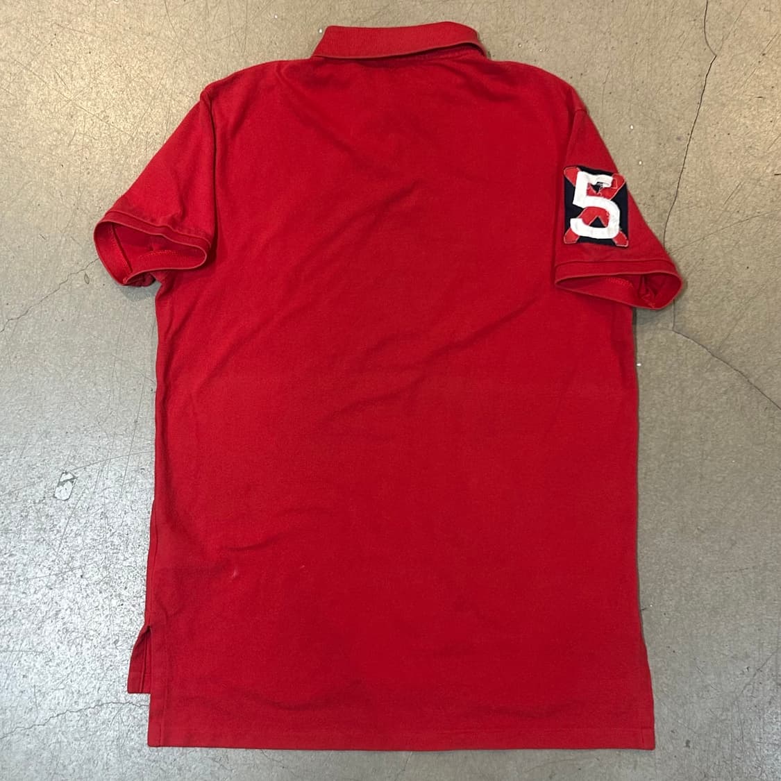 M 폴로랄프로렌 커스텀핏 레가타 빅포니 레드 카라 반팔 티셔츠 상품이미지3